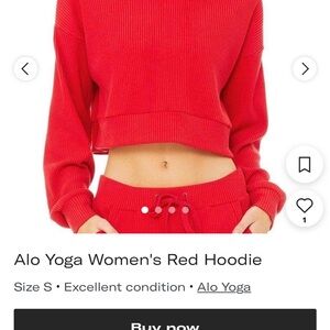 Alo Yoga Red Ribbed  Hoodie